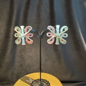 Taxco Mexico 925 Cross and Scrolls Clip-on Earrings